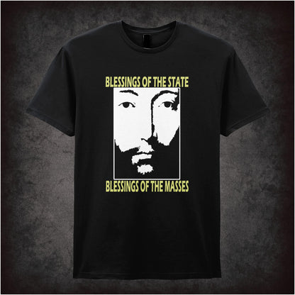 Blessings of the State, Blessings of the Masses – Cult Sci-Fi Graphic T-Shirt