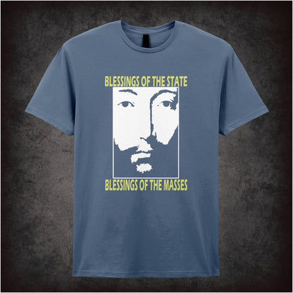 Blessings of the State, Blessings of the Masses – Cult Sci-Fi Graphic T-Shirt