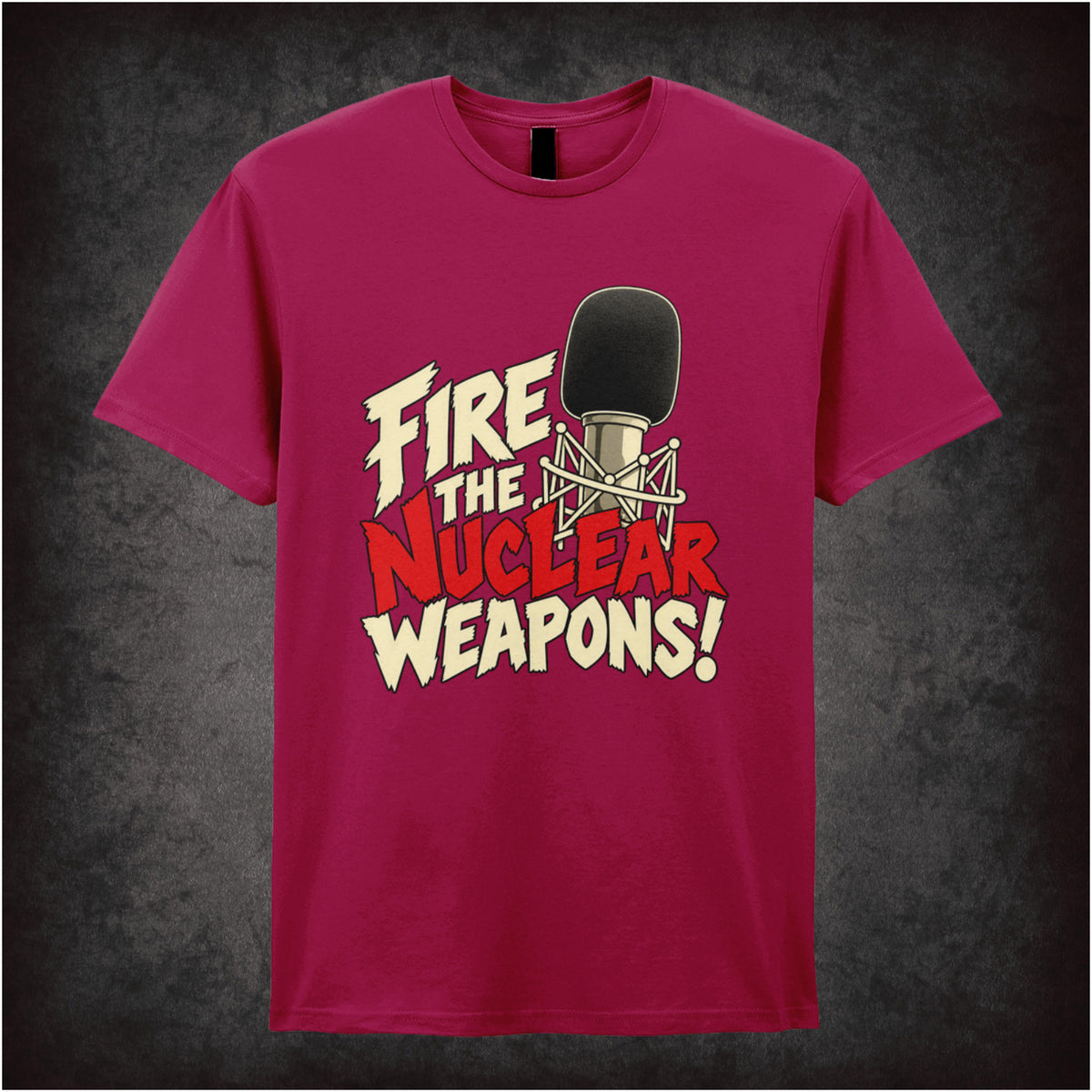“Fire the nuclear weapons!” T-shirt in cardinal red from Toast of London
