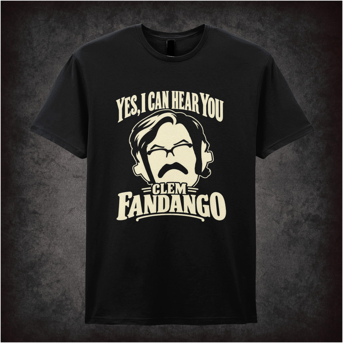 “Yes, I Can Hear You Clem Fandango” T-shirt in black from Toast of London
