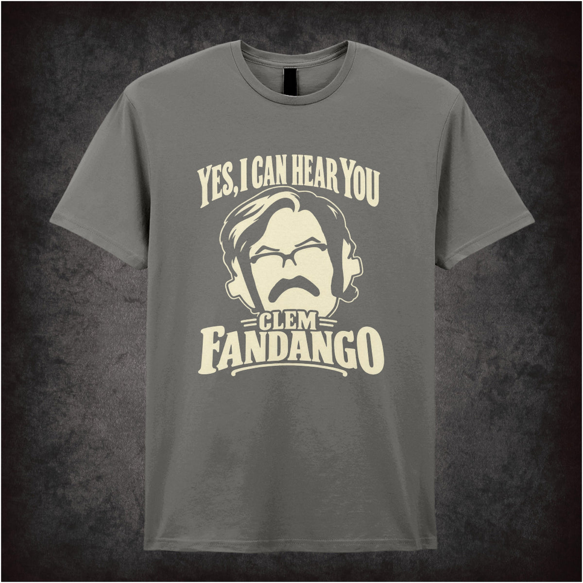 “Yes, I Can Hear You Clem Fandango” T-shirt in charcoal  from Toast of London