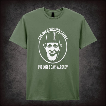 I’m On A Whiskey Diet I’ve Lost Three Days Already – Cult British Comedy Graphic T-Shirt