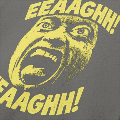 Quaid scream ‘Eeaaghh!’ close up T-shirt in charcoal from Total Recall