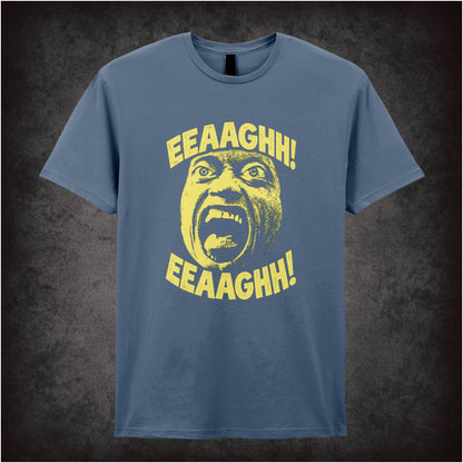 Quaid scream ‘Eeaaghh!’ T-shirt in indigo from Total Recall