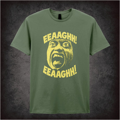 Quaid scream ‘Eeaaghh!’ T-shirt in military green from Total Recall