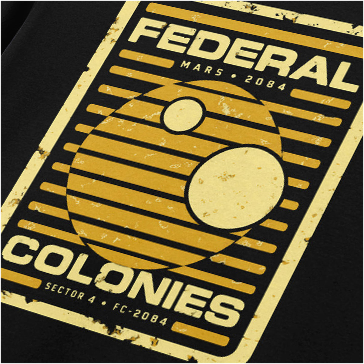 Federal Colonies emblem close up T-shirt in black from Total Recall