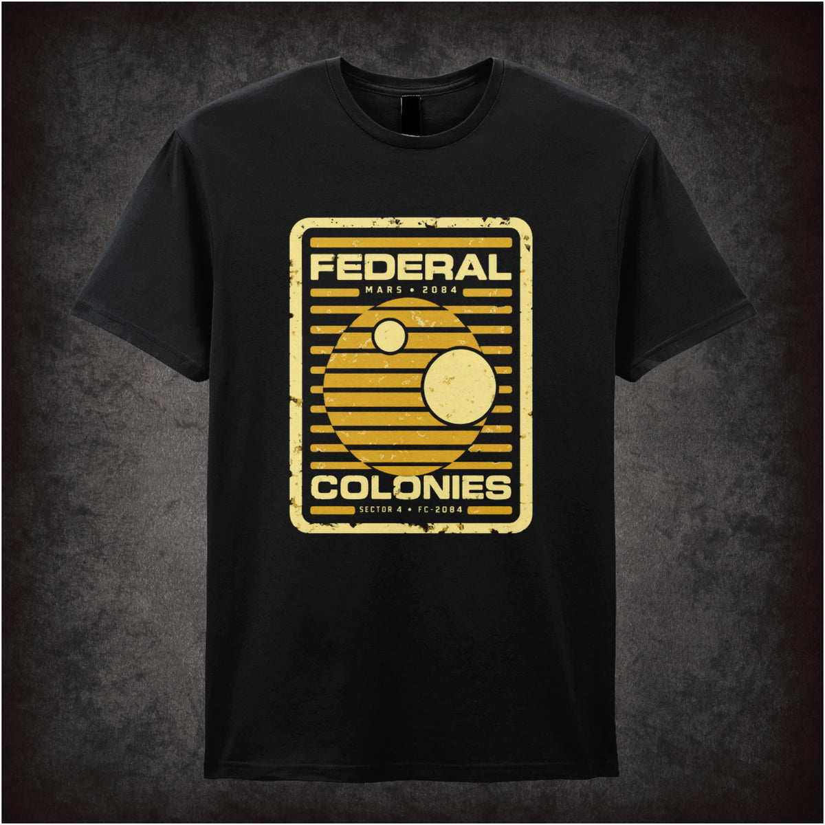 Federal Colonies emblem T-shirt in black from Total Recall