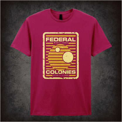 Federal Colonies emblem T-shirt in cardinal red from Total Recall