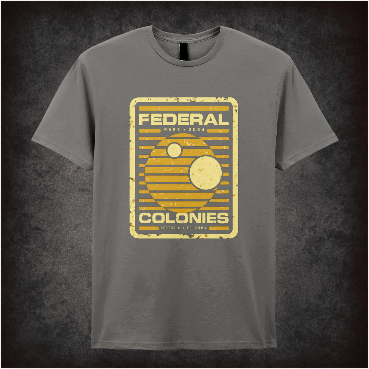 Federal Colonies emblem T-shirt in charcoal from Total Recall