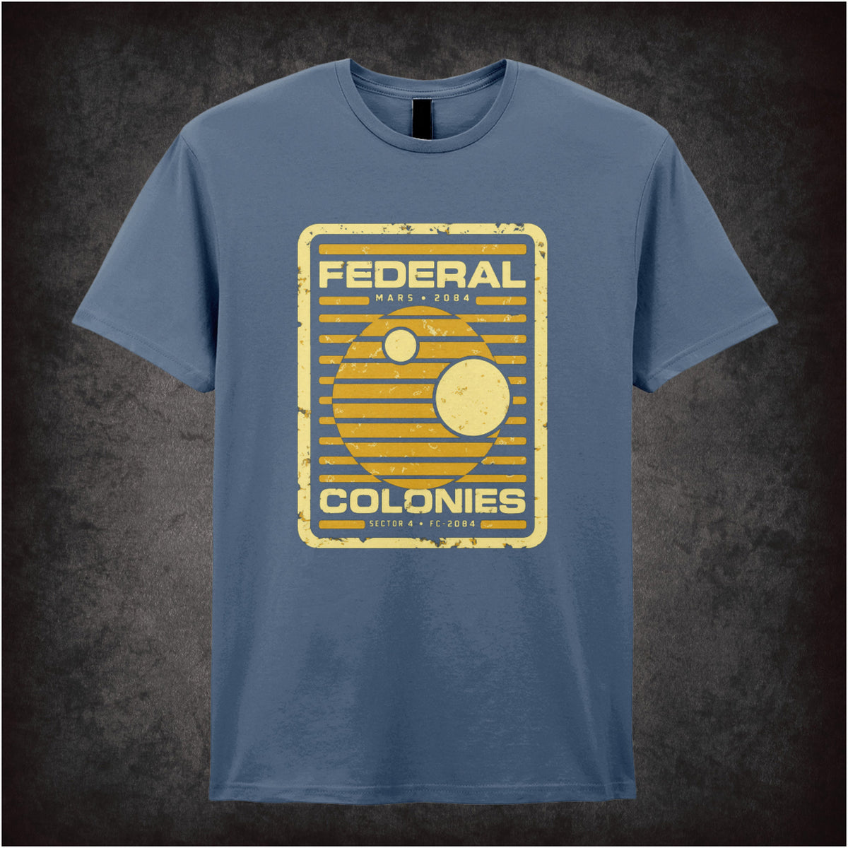 Federal Colonies emblem T-shirt in indigo from Total Recall