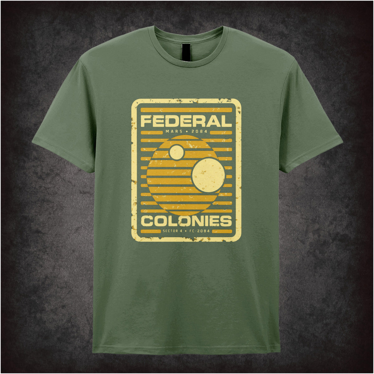 Federal Colonies emblem T-shirt in military green from Total Recall