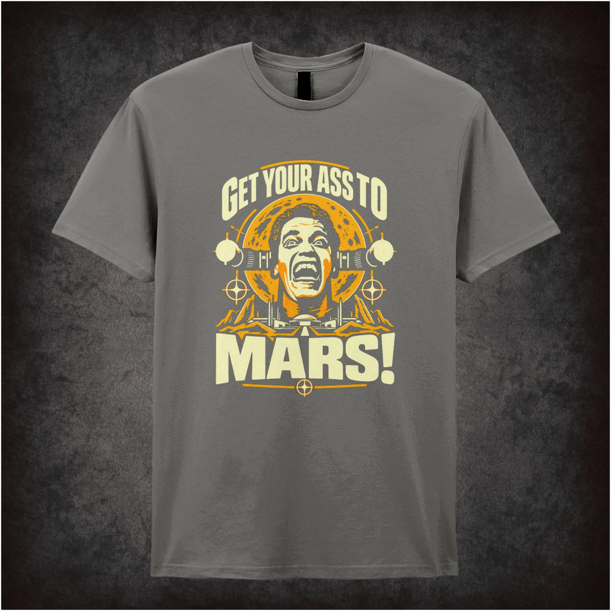 ‘Get your ass to Mars!’ T-shirt in charcoal from Total Recall