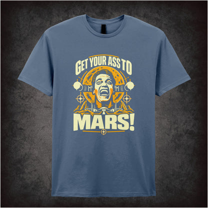 ‘Get your ass to Mars!’ T-shirt in indigo from Total Recall