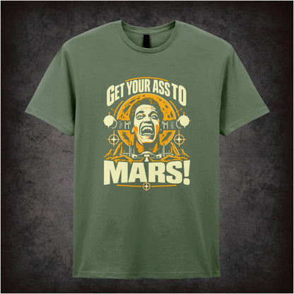 ‘Get your ass to Mars!’ T-shirt in military green  from Total Recall