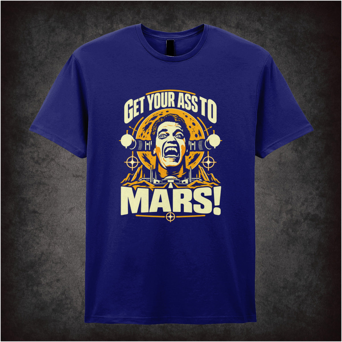 ‘Get your ass to Mars!’ T-shirt in navy from Total Recall