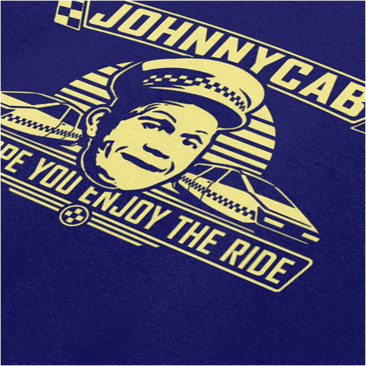 ‘Johnnycab we hope you enjoy the ride’ close up T-shirt in navy from Total Recall