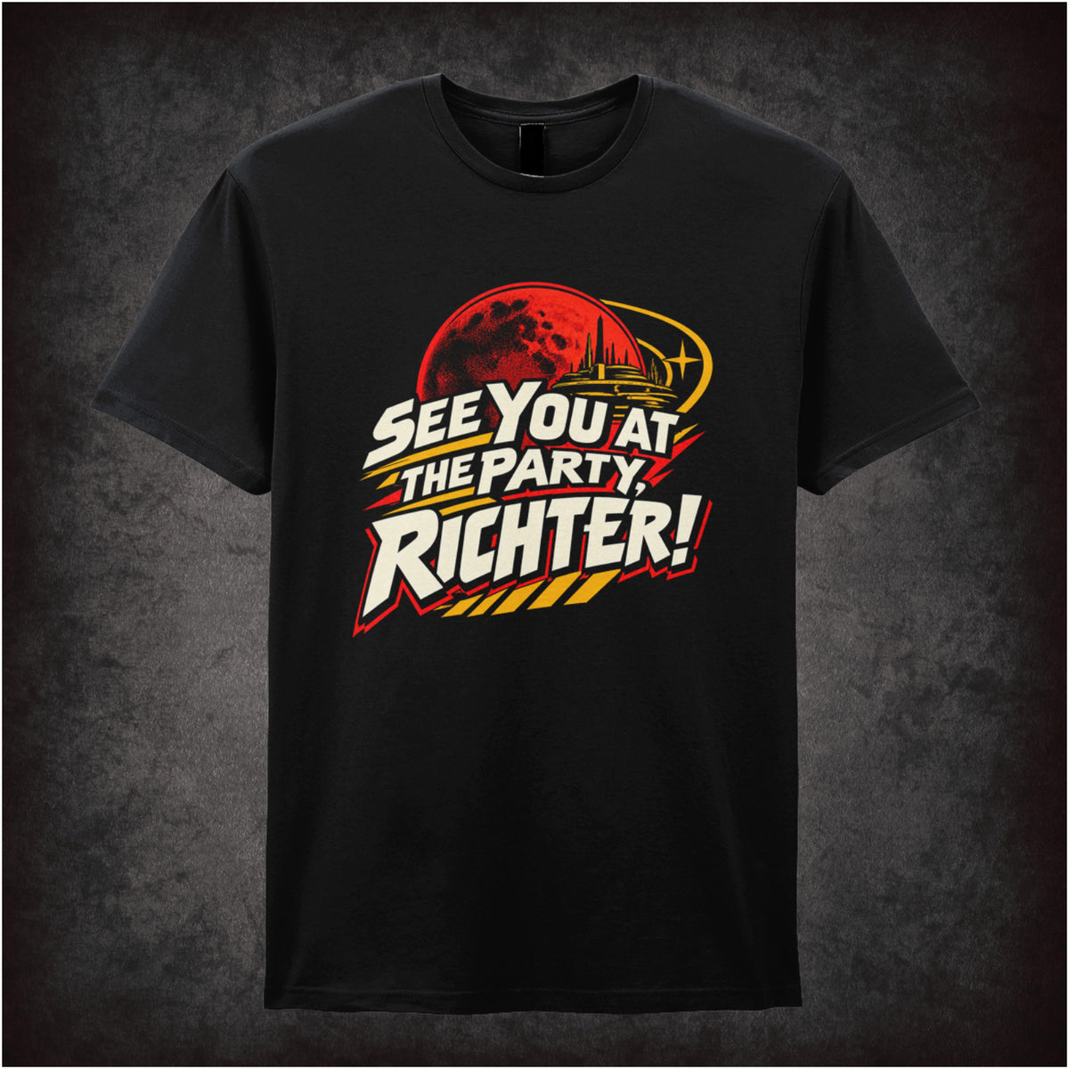 ‘See you at the party, Richter!’ T-shirt in black from Total Recall