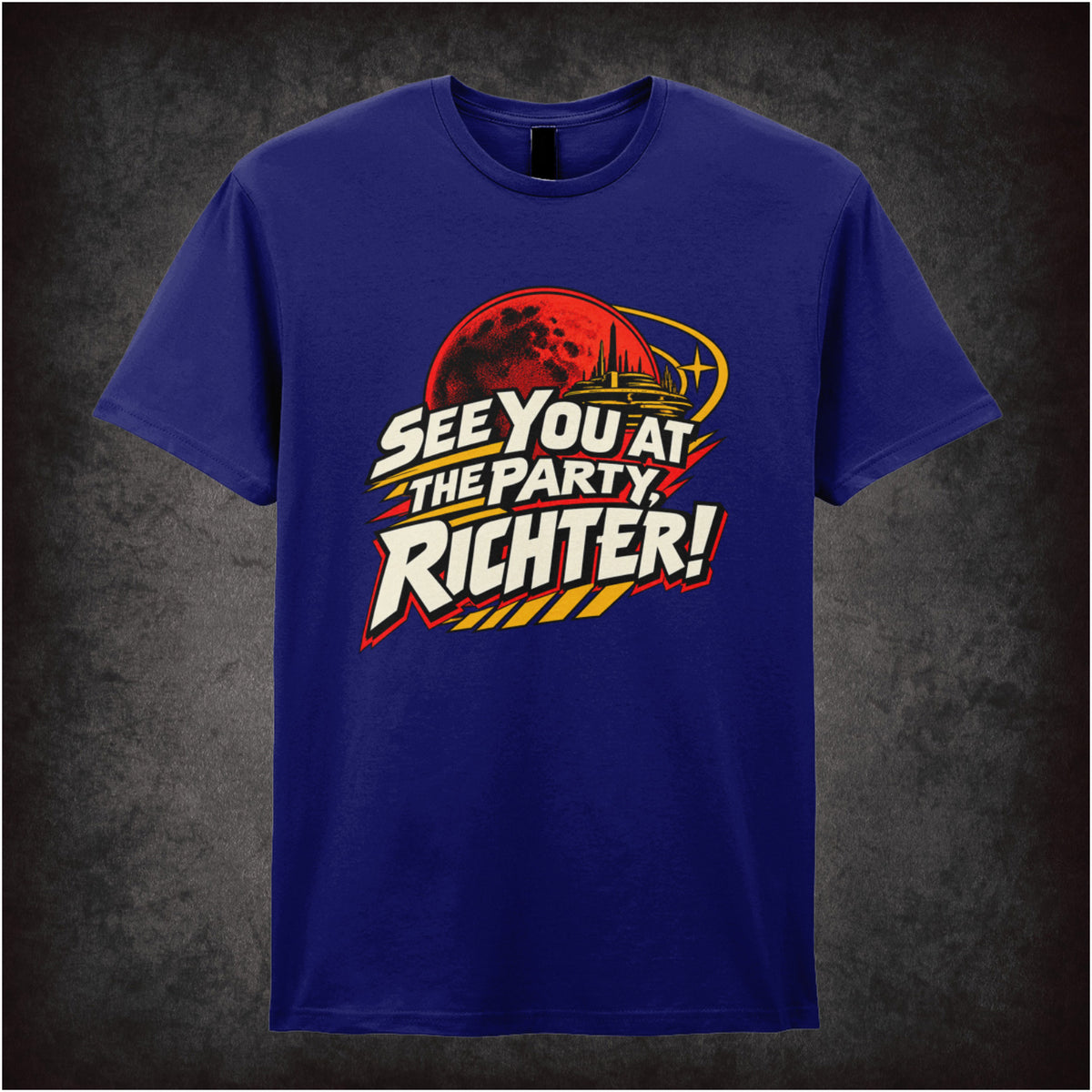 ‘See you at the party, Richter!’ T-shirt in navy from Total Recall