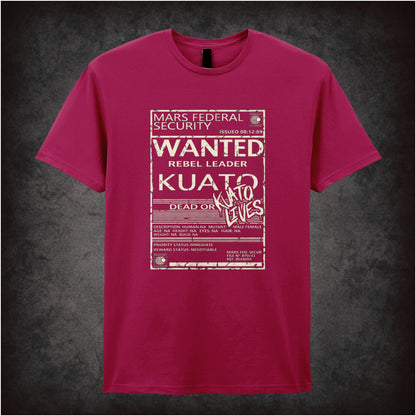 ‘Wanted rebel leader Kuato’ T-shirt in cardinal red from Total Recall