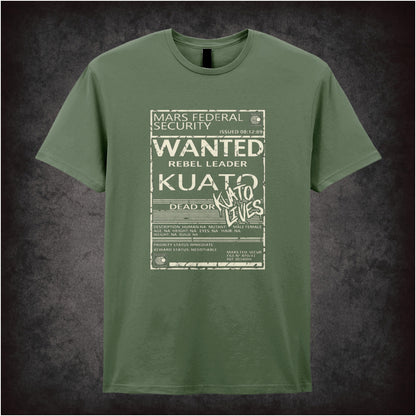 ‘Wanted rebel leader Kuato’ T-shirt in military green from Total Recall