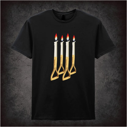 “‘Four Candles / Fork Handles’ T-shirt from The Two Ronnies”