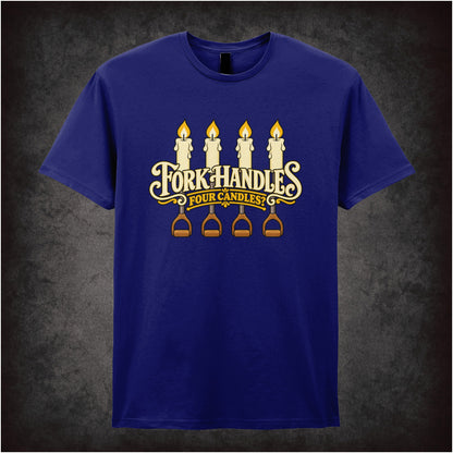 “‘Four Candles’ T-shirt in navy from The Two Ronnies”