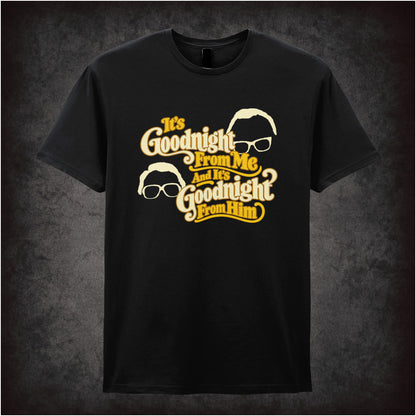 “‘It’s goodnight from me and it’s goodnight from him’ T-shirt in black from The Two Ronnies”