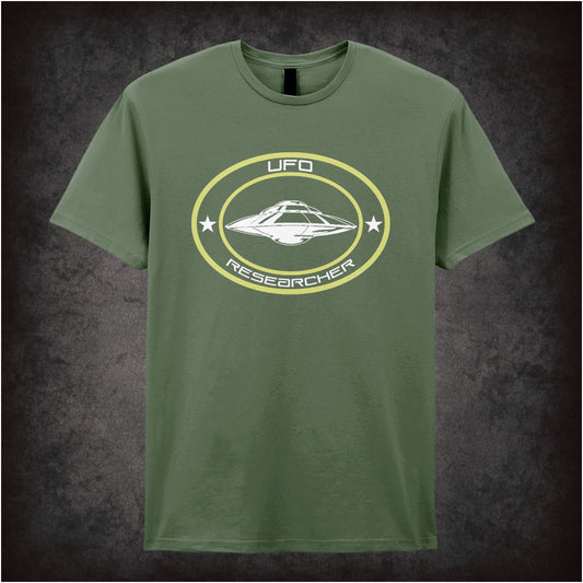 UFO Researcher inspired unisex T-shirt with graphic design