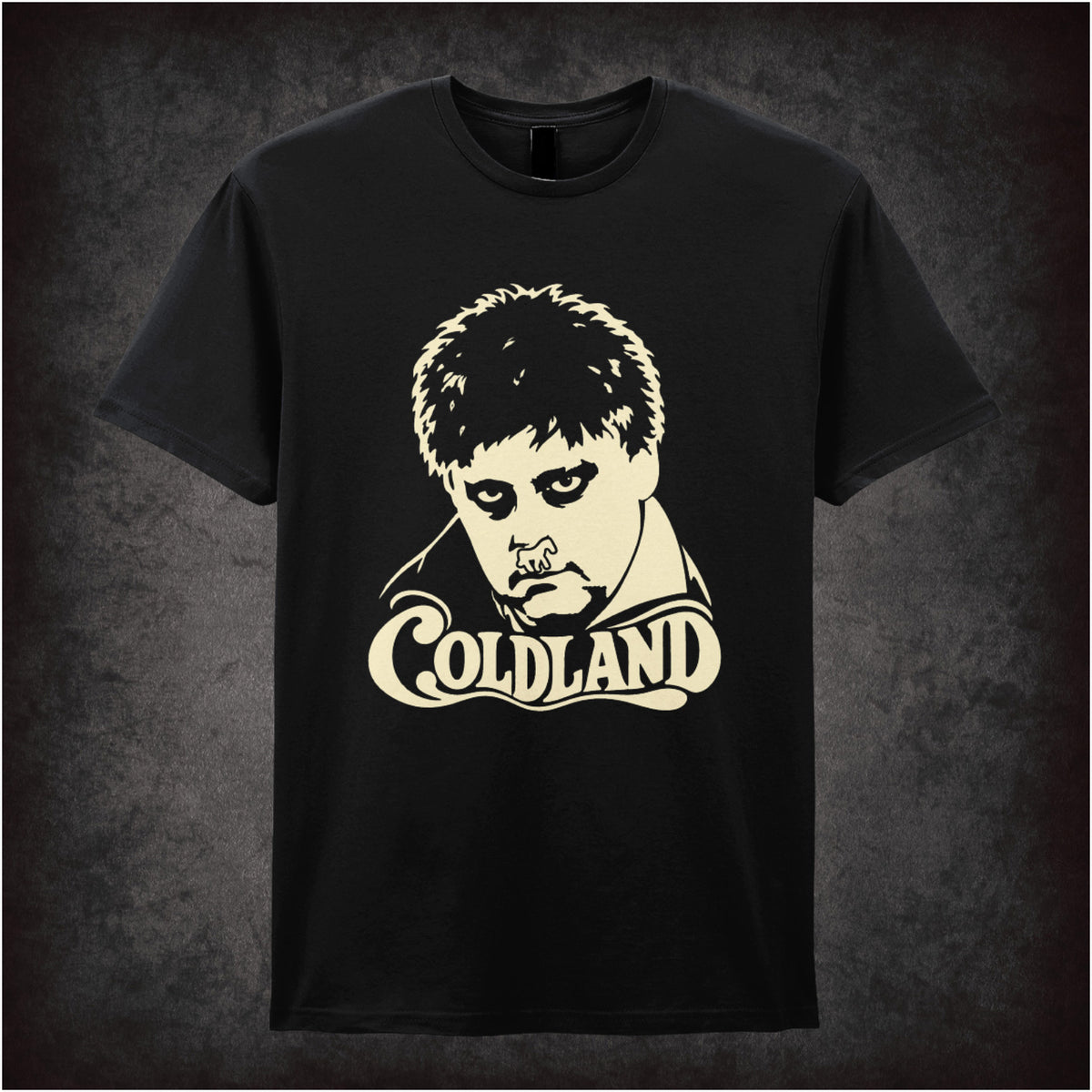 “Coldland” T-shirt in black from Vic Reeves and Bob Mortimer