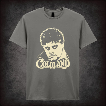“Coldland” T-shirt in charcoal from Vic Reeves and Bob Mortimer