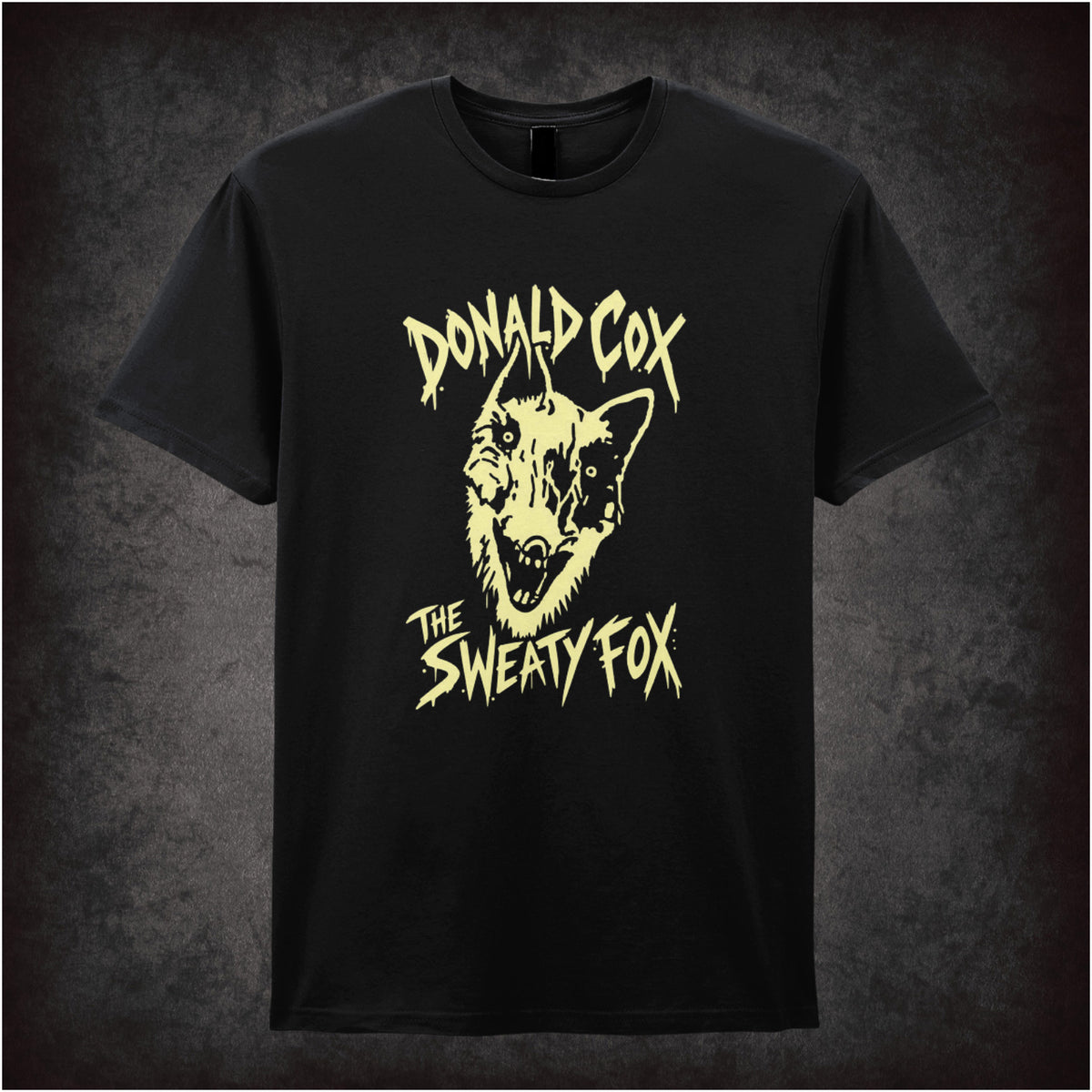 Donald Cox “The Sweaty Fox” T-shirt in black from Shooting Stars