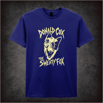 Donald Cox “The Sweaty Fox” T-shirt in navy from Shooting Stars