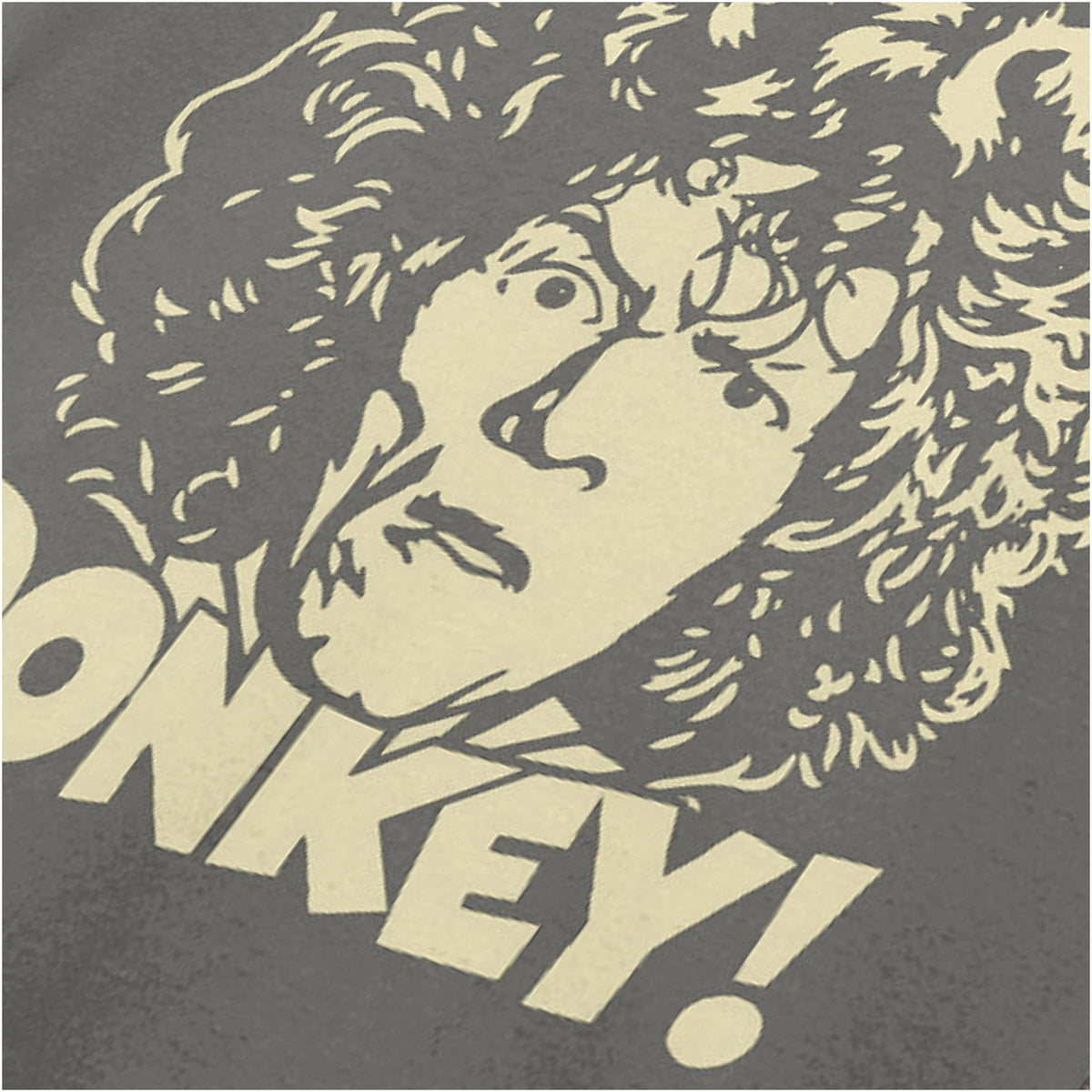 Uncle Peter “Donkey!” close up T-shirt in charcoal from Shooting Stars