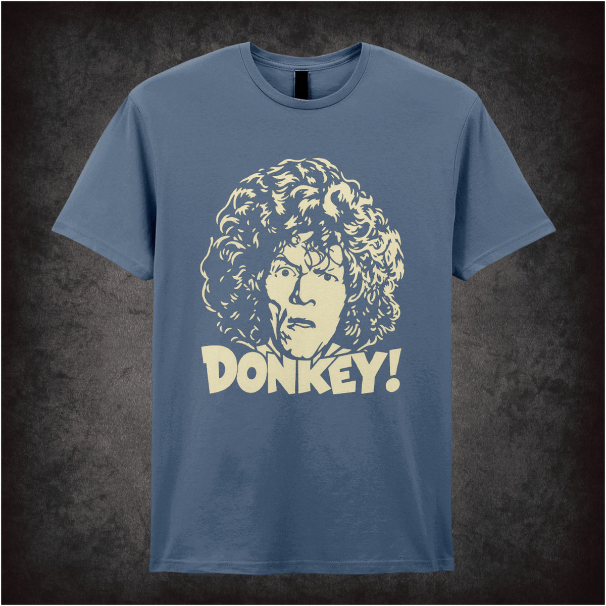 Uncle Peter “Donkey!” T-shirt in indigo from Shooting Stars