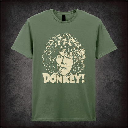 Uncle Peter “Donkey!” T-shirt in military green from Shooting Stars