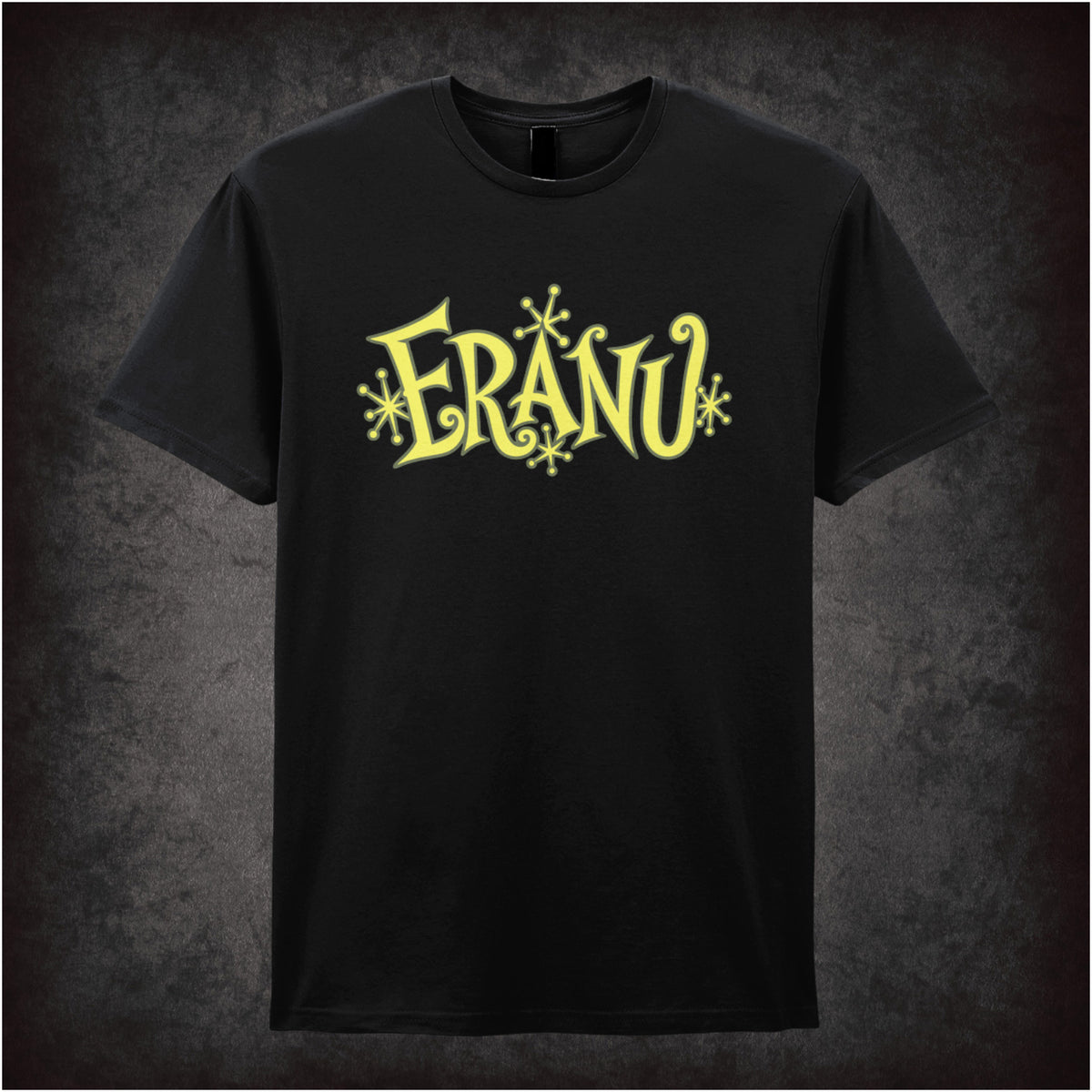 “Eranu” slogan T-shirt in black from Shooting Stars