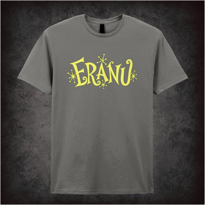 “Eranu” slogan T-shirt in charcoal from Shooting Stars