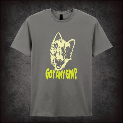 Donald Cox “Got Any Gin?” T-shirt in charcoal from Shooting Stars