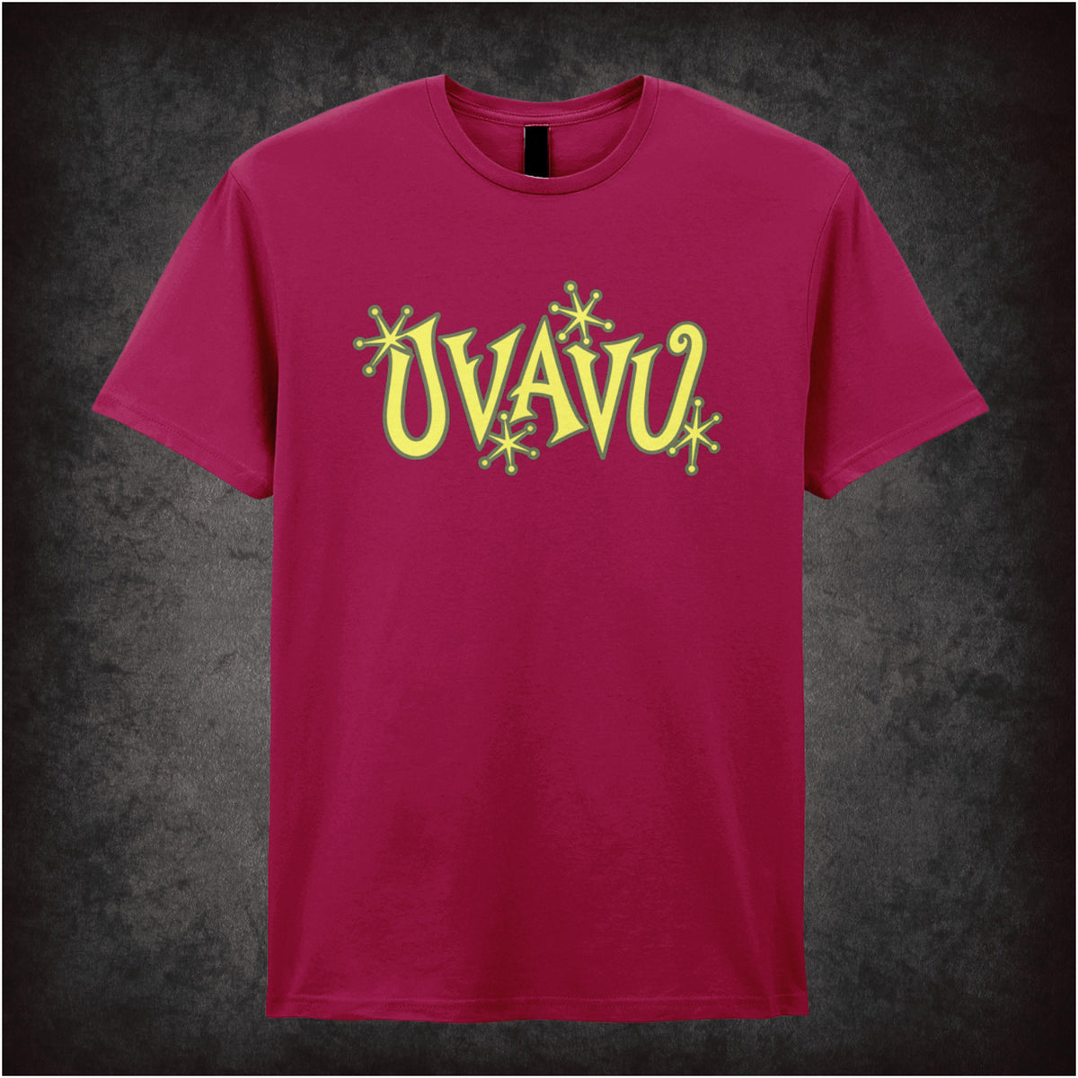 “Uvavu” slogan T-shirt in cardinal red from Shooting Stars