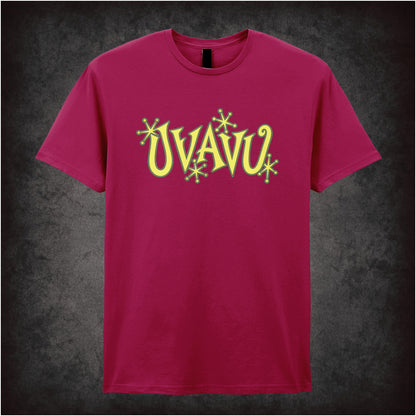 “Uvavu” slogan T-shirt in cardinal red from Shooting Stars