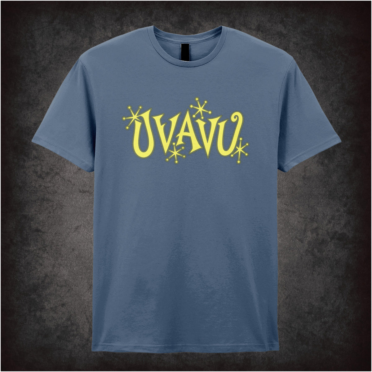 “Uvavu” slogan T-shirt in indigo from Shooting Stars
