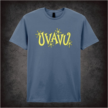 “Uvavu” slogan T-shirt in indigo from Shooting Stars