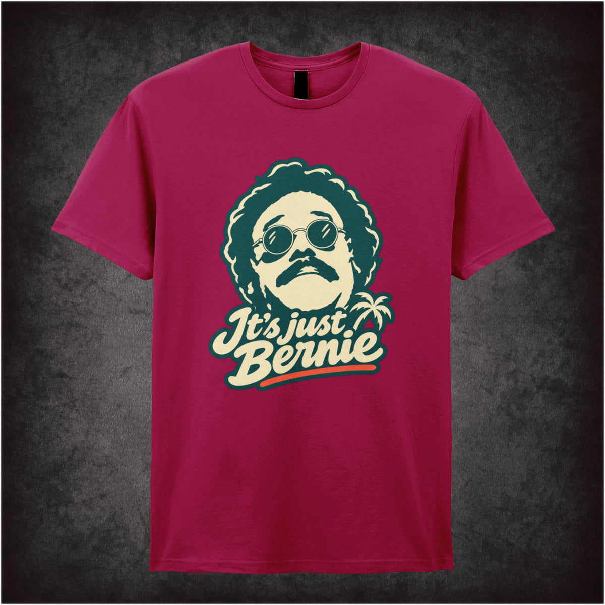 ‘It's Just Bernie’ quote T-shirt in cardinal red from Weekend at Bernies