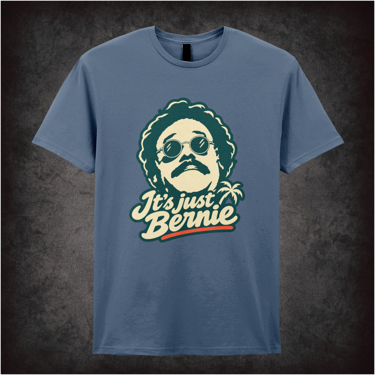 ‘It's Just Bernie’ quote T-shirt in indigo from Weekend at Bernies