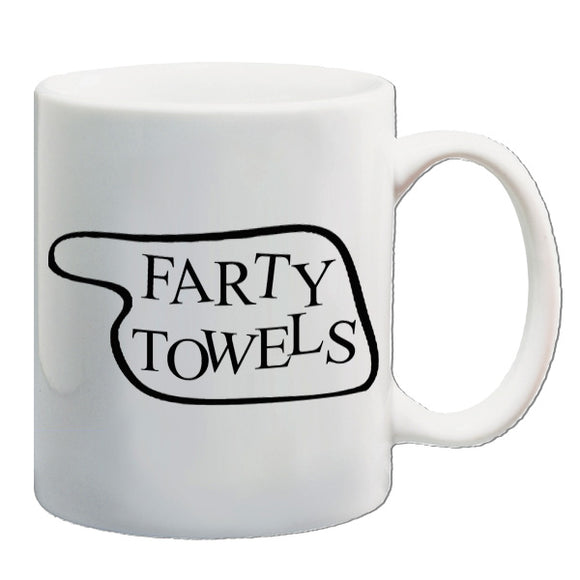 Fawlty Towers Inspired Mug - Farty Towels Hotel Sign