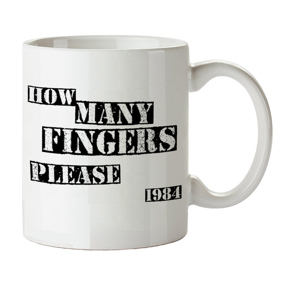 1984 Inspired Mug - How Many Fingers Please - George Orwell