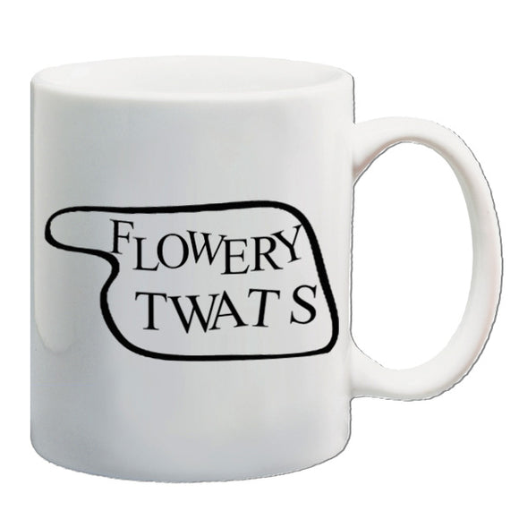Fawlty Towers Inspired Mug - Flowery Twats Hotel Sign