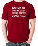 1984, George Orwell - War Is Peace - Men's T Shirt - brick red