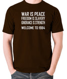 1984, George Orwell - War Is Peace - Men's T Shirt - chocolate