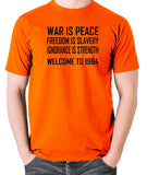 1984, George Orwell - War Is Peace - Men's T Shirt - orange